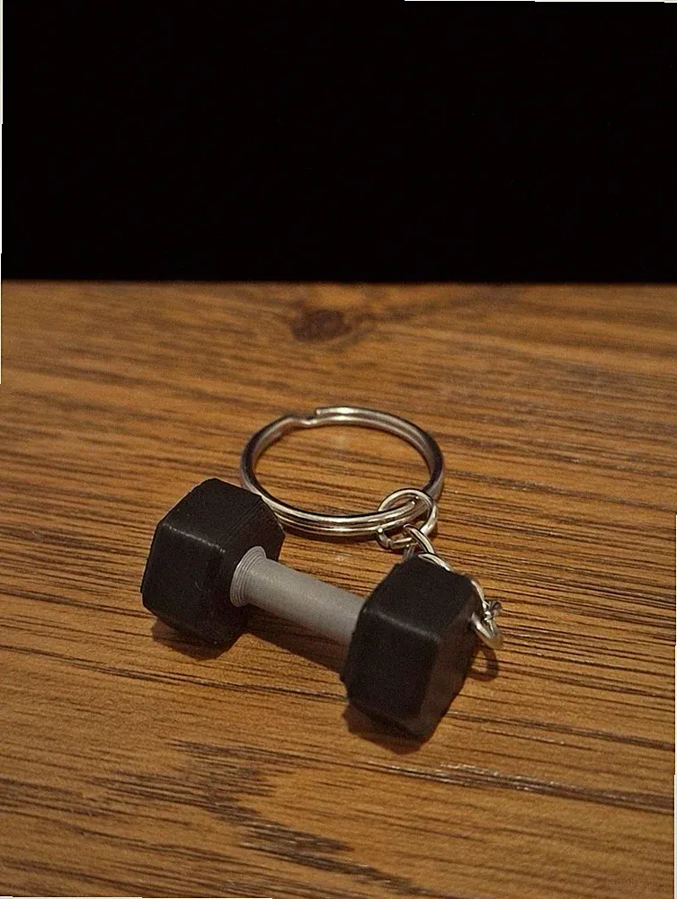 3D Printed Mini Dumbbell Keychain: Fitness Gift for Gym Lovers