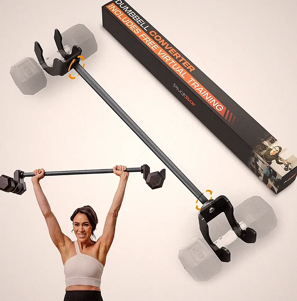 3FT Dumbbell to Barbell Straight Converter Bar by PivotBar, Compatible for All
