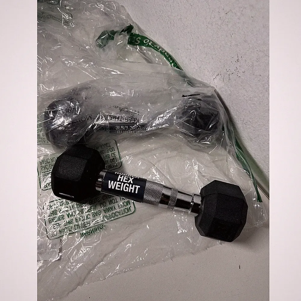 3Lb Rubber Hex Dumbbells, Set Of Two