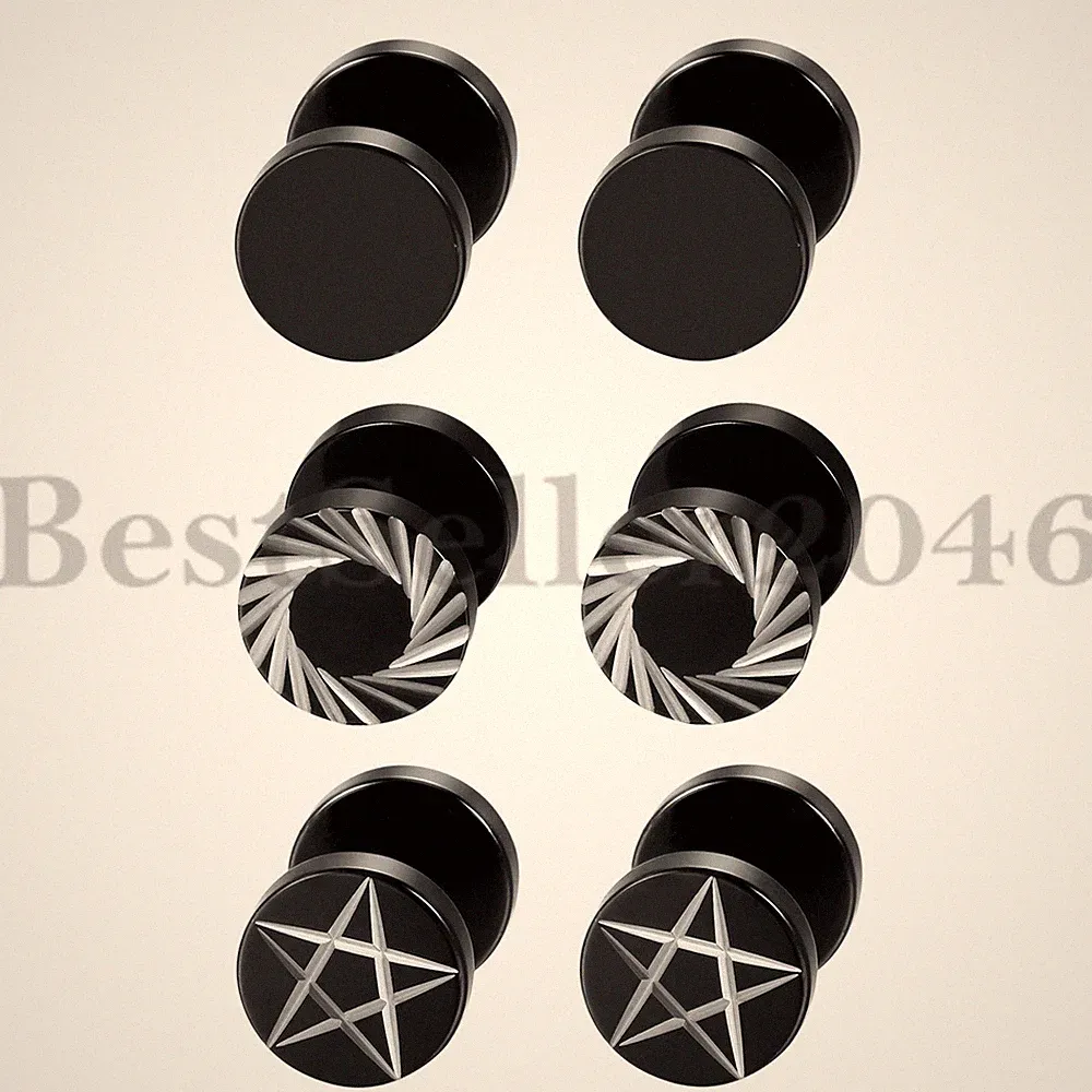 3Pairs Stainless Steel Dumbbell Barbell Ear Stud Earring Piercing Plug Men Women