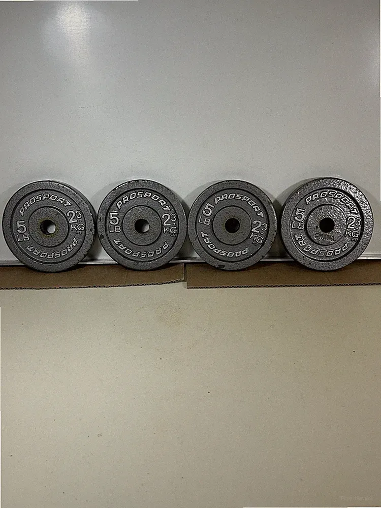 (4) 5 Pound Prosport Barbell Dumbbell Weight Plates Fits Standard 1 Inch Bar