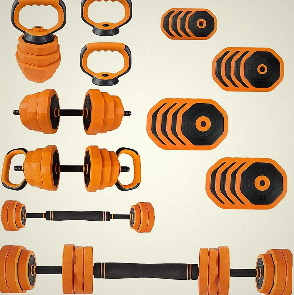 4-In-1 Adjustable Dumbbell Set (44/66/88LB) - Convertible to Barbell, Kettlebell