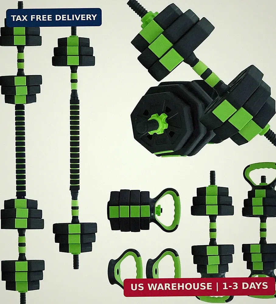 4-In-1 Adjustable Dumbbell Set, 44LB Free Weight Set with Connector,Weights Dumb