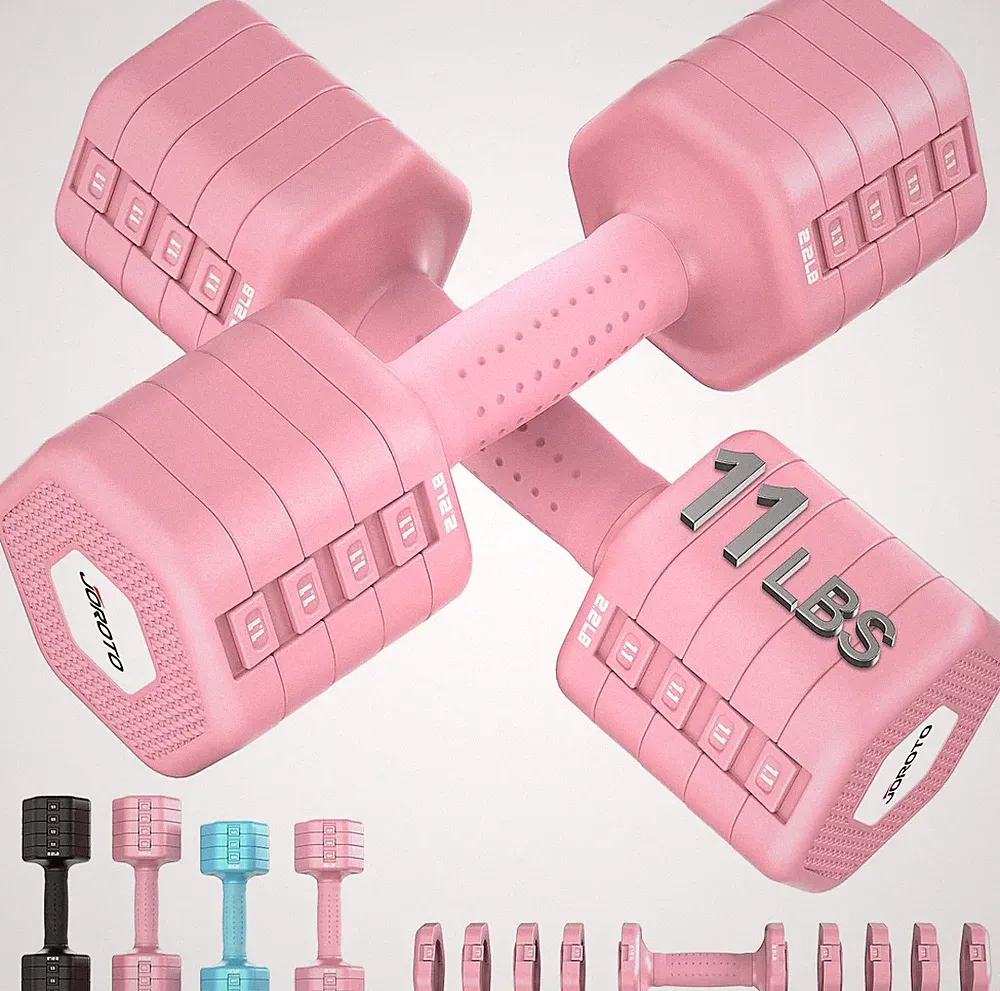 4-In-1 Adjustable Dumbbell Set of 2, 16LBS/22LBS Hand Weights for Women, Men, Up