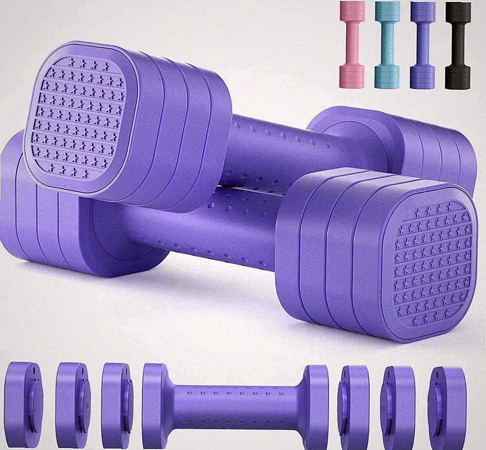 4-in-1 Adjustable Dumbbell Set of 2, 2–5LB Hand Weights for Women Home Workout