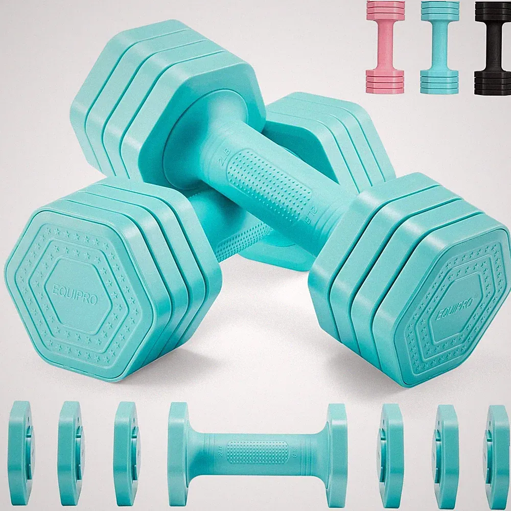 4-in-1 Adjustable Dumbbells for Women, 2-5lb with Soft Handles for Home Training