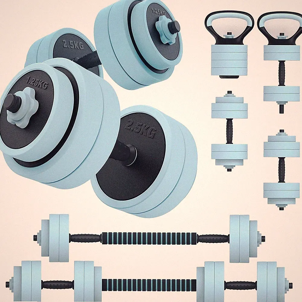 4-in-1 Adjustable Dumbbells Set for Home Gym - Barbell, Kettlebell & More