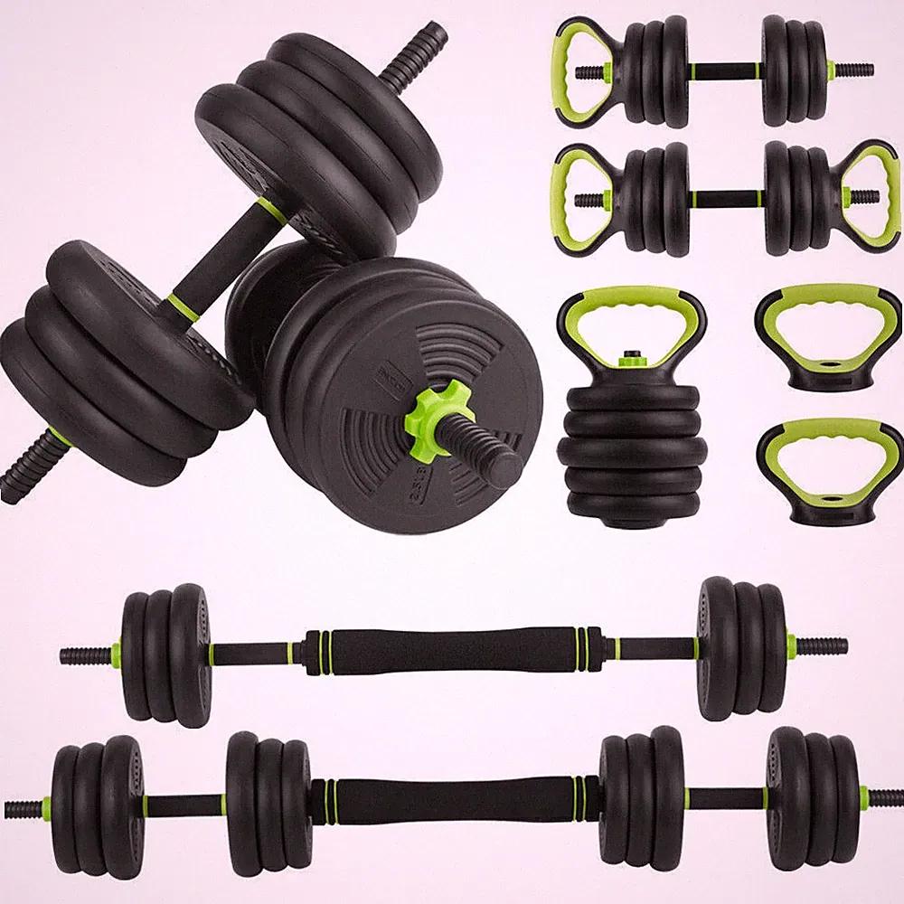 4 in 1 Adjustable Kettlebell Set 44lbs Weight Set Used as Kettlebells, Barbell