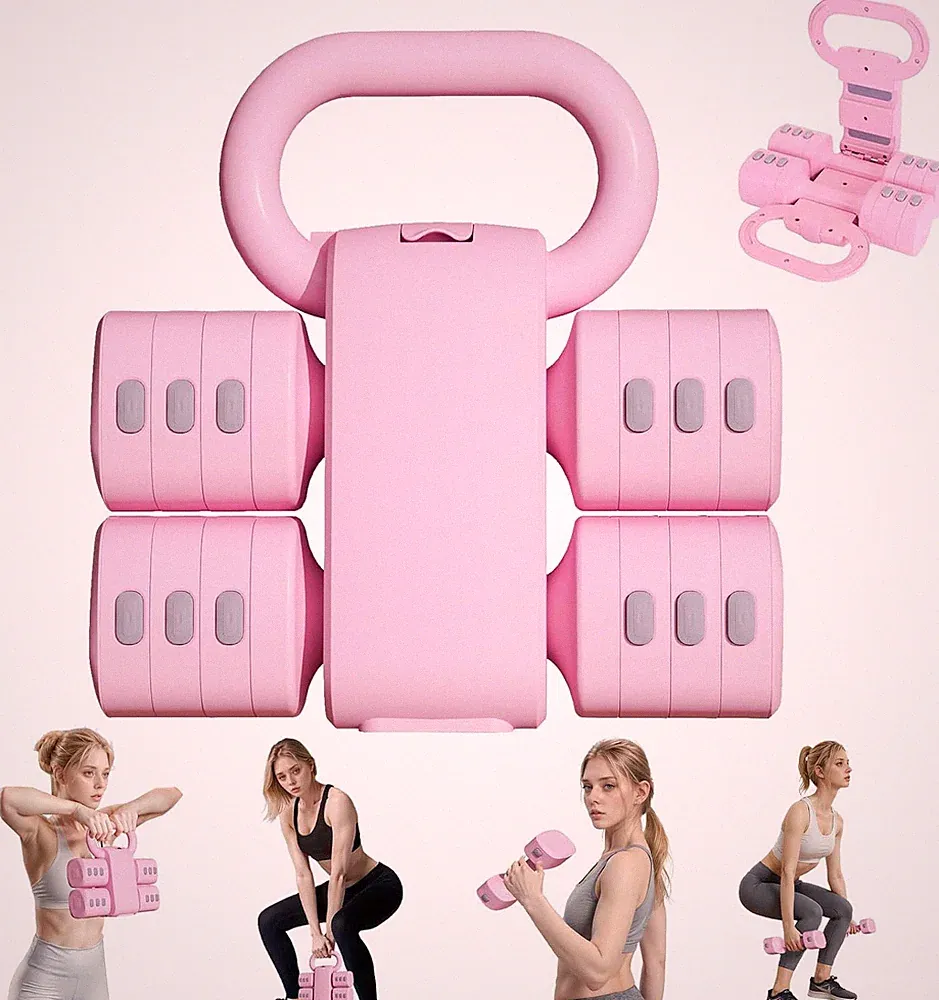 4-in-1 Adjustable Kettlebell Set for Home Gym - 5.5 to 12.1 Lbs