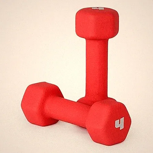 4 lb Pair Cranberry Neoprene Dumbbells Hex Shape for Strength Training Fitness