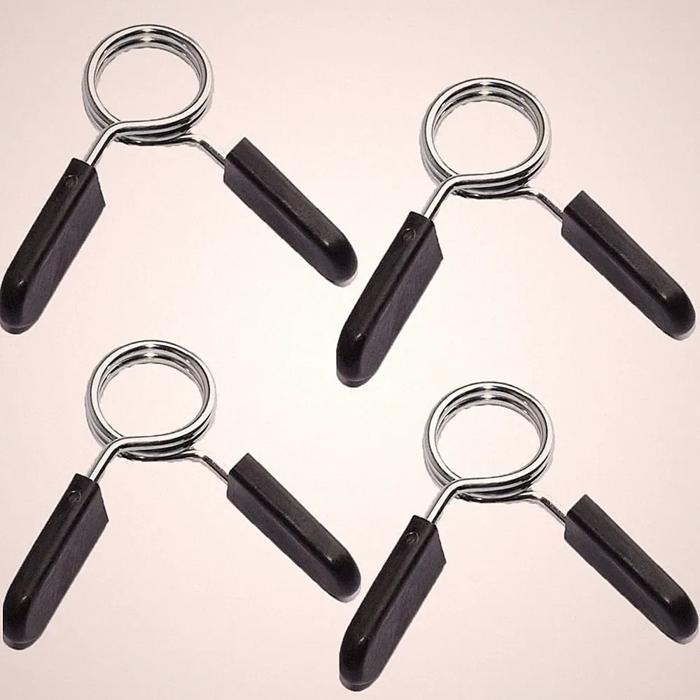4 Pack 1" Spring Collar Clips Dumbbell Barbell Clamp Collars for Weightlifting