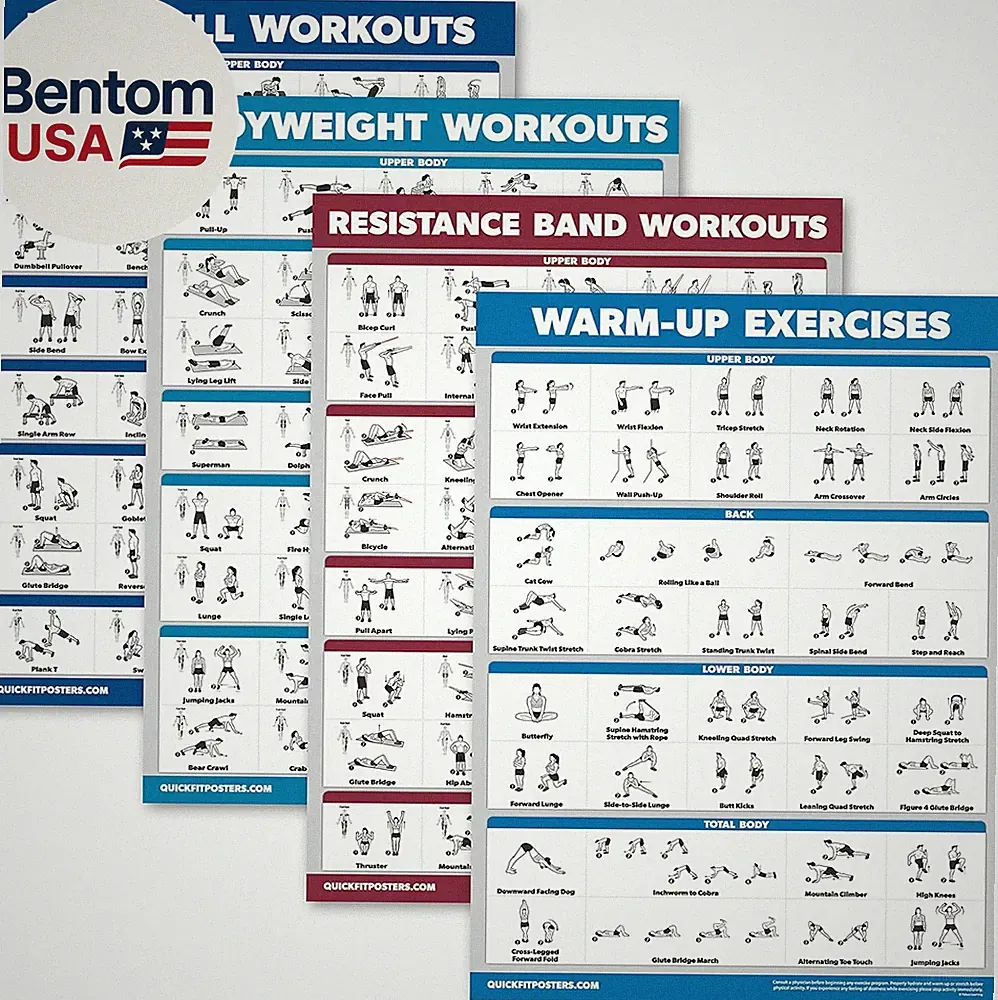 4 Pack - Dumbbell Workouts + Bodyweight Exercises + Resistance Bands Workouts +