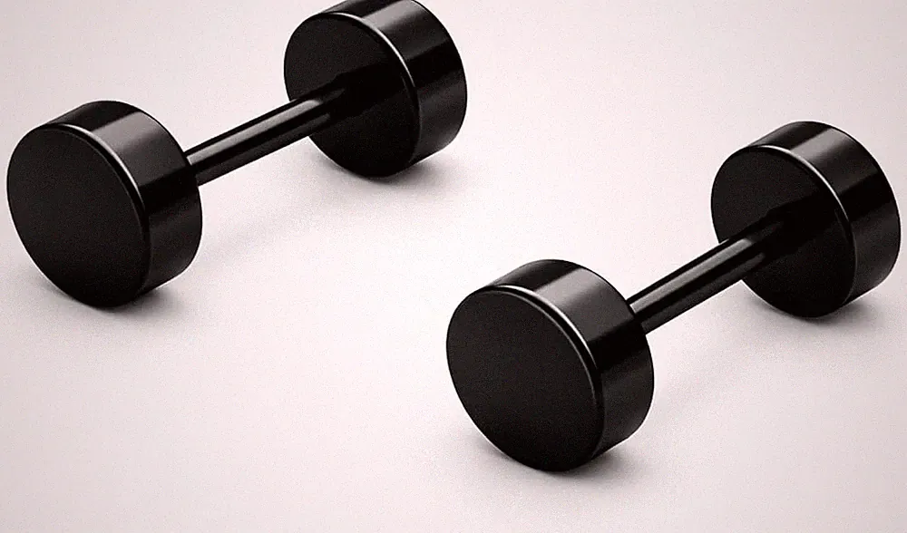 stainless steel dumbbell earrings