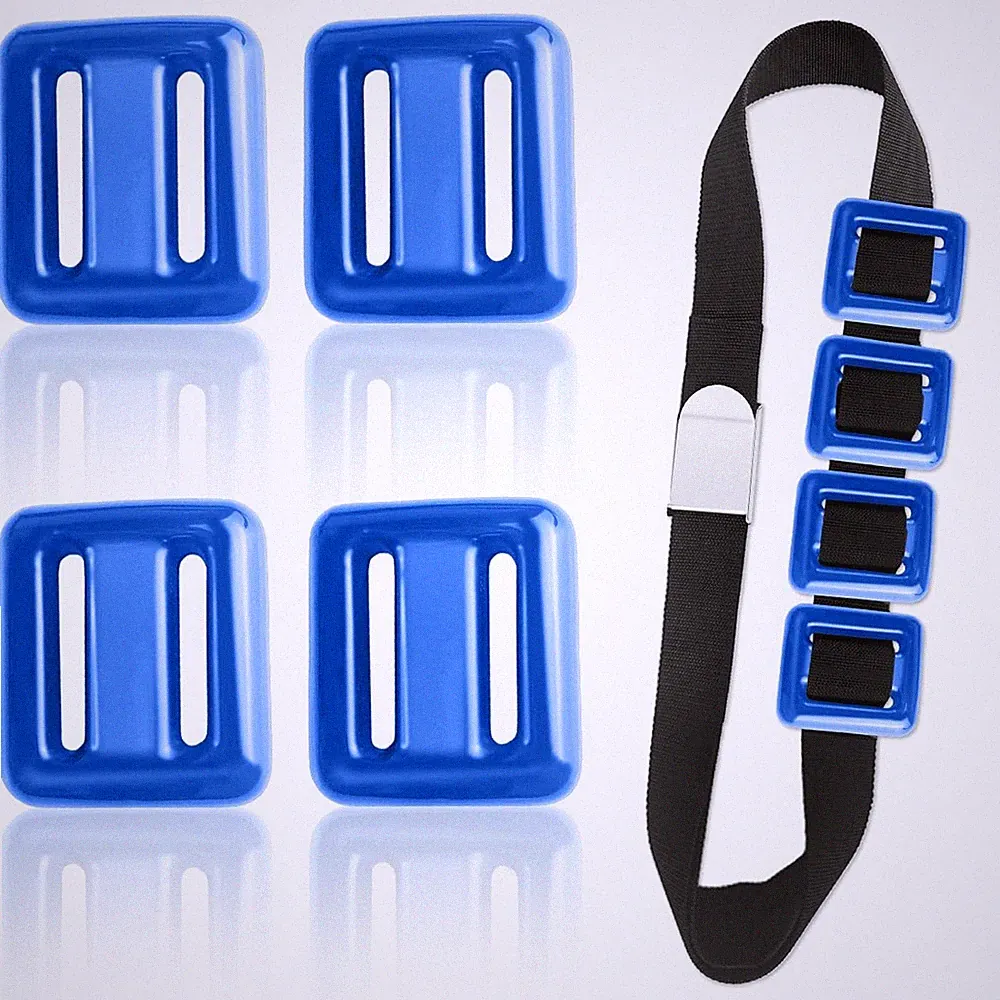 4 PCS Diving Weights, Blue Coated Diving Weight Block, Diving Weight Block wi...