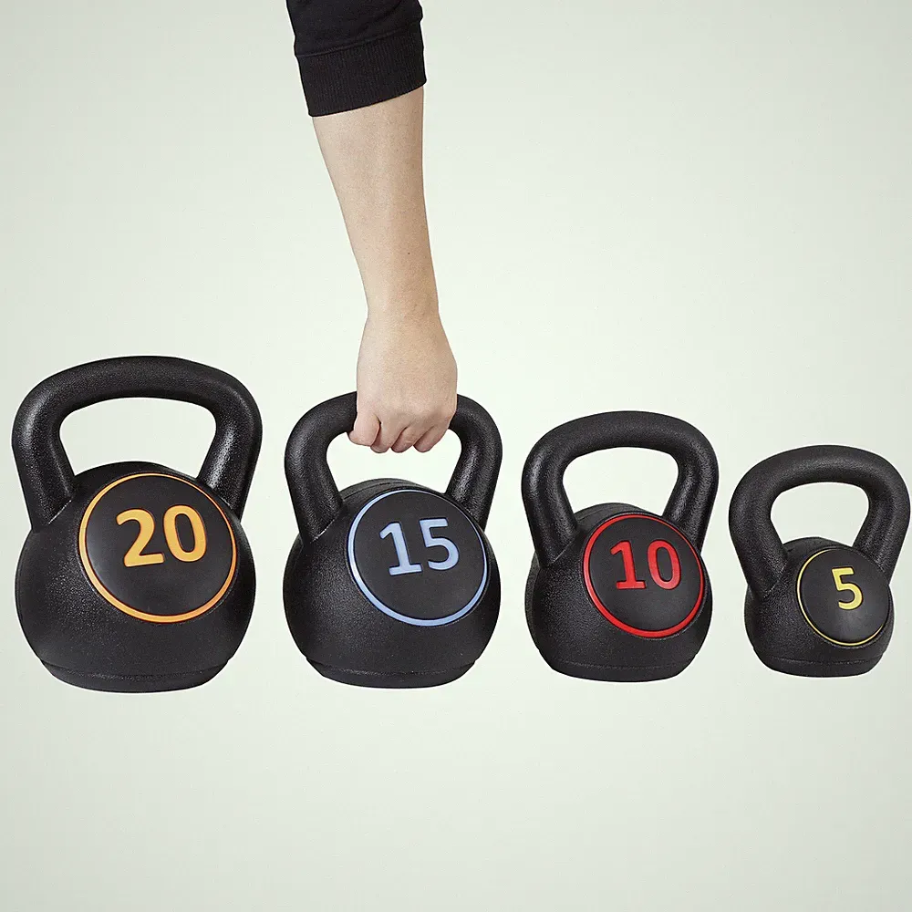 4-Piece Kettlebell Set 5lb 10lb 15lb 20lb Work Fitness Weight for Home Gym