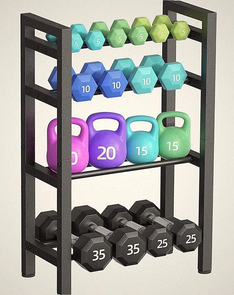 4 Tier Dumbbell Rack,Adjustable Weight Rack for Home Gym,Heavy Duty Weight St...
