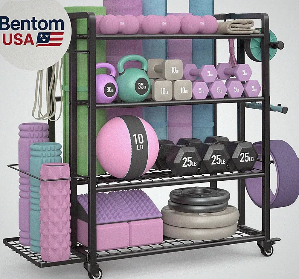 4-Tier Dumbbell Rack Stand Only, Adjustable Weight Rack for Dumbbells Kettlebell