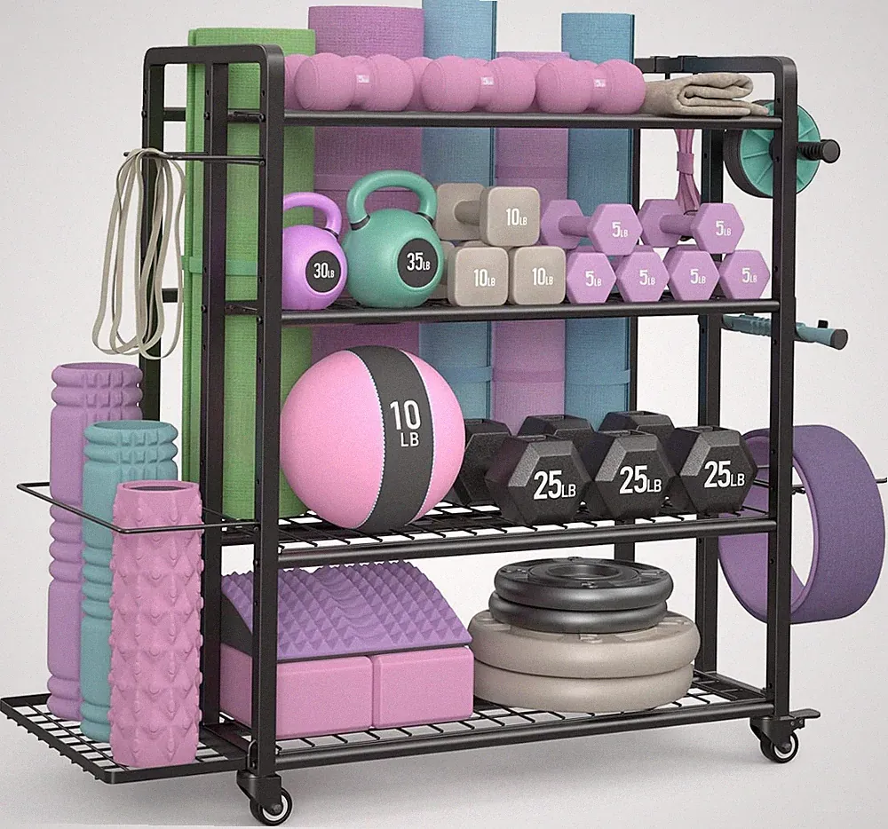 4-Tier Dumbbell Rack Stand Only,Adjustable Weight Rack for Dumbbells Kettlebells