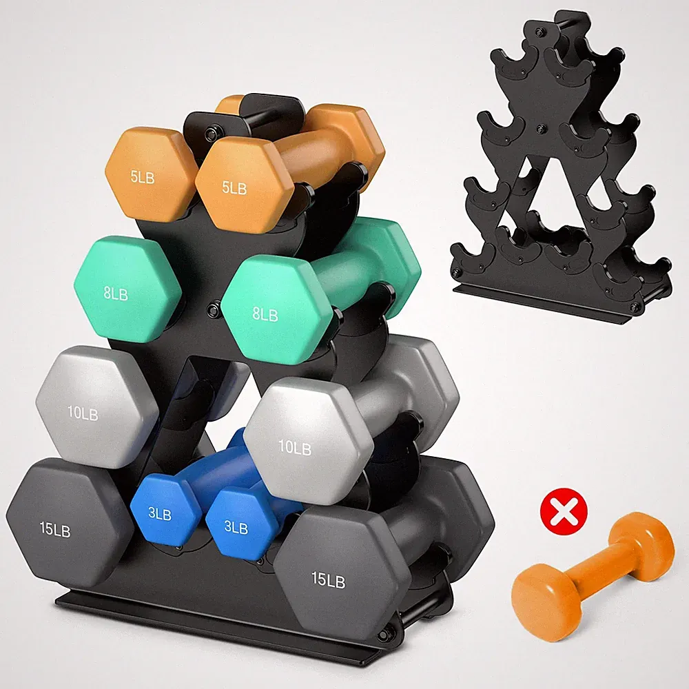 4-Tier Dumbbell Rack Stand Only | Space-Saving Weight Rack for Home Gym, Hand...