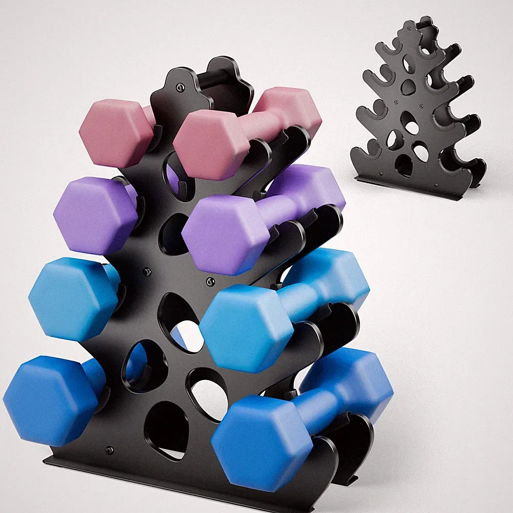 4 Tier Dumbbell Rack, Weight Rack For Home Gym, Dumbbell Stand For Free Weights