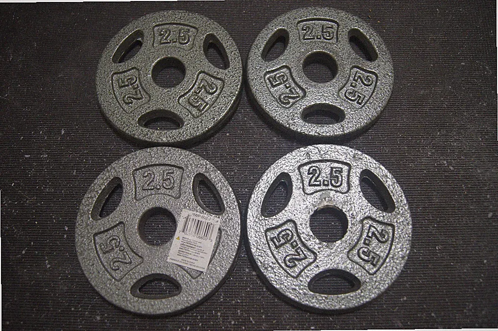 4 x 2.5 LBS Cap Barbell 1” Standard Weight Plate Total 10 lb Cast Iron Dumbbell
