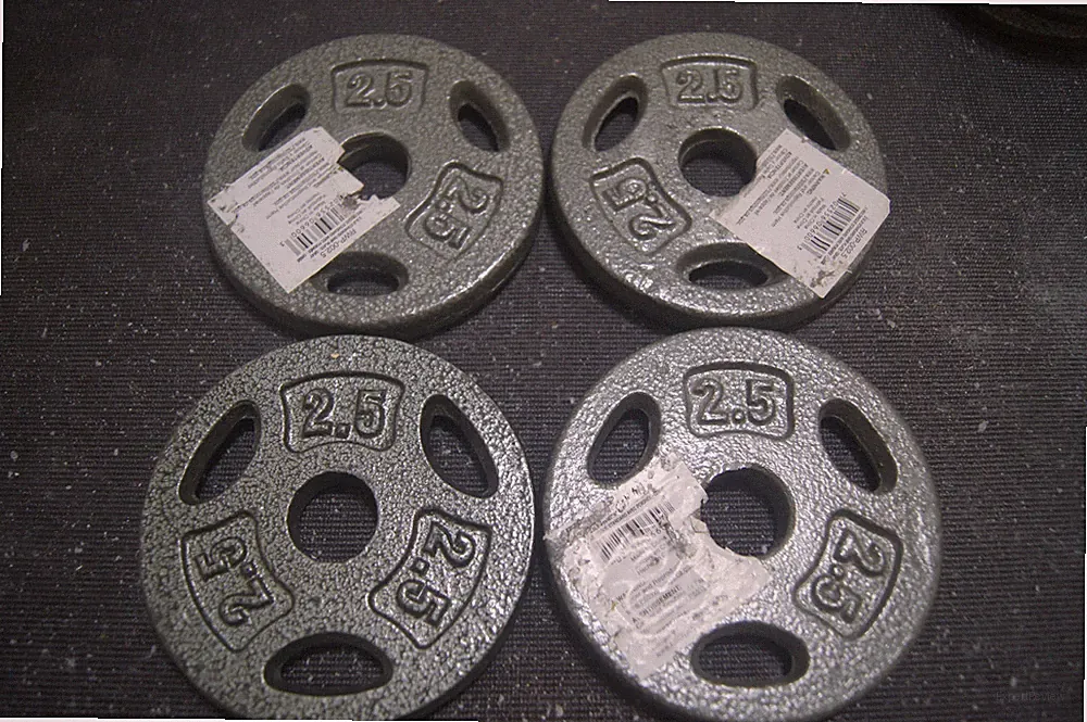 4 x 2.5 LBS Cap Barbell 1” Standard Weight Plate Total 10 lb Cast Iron Dumbbell