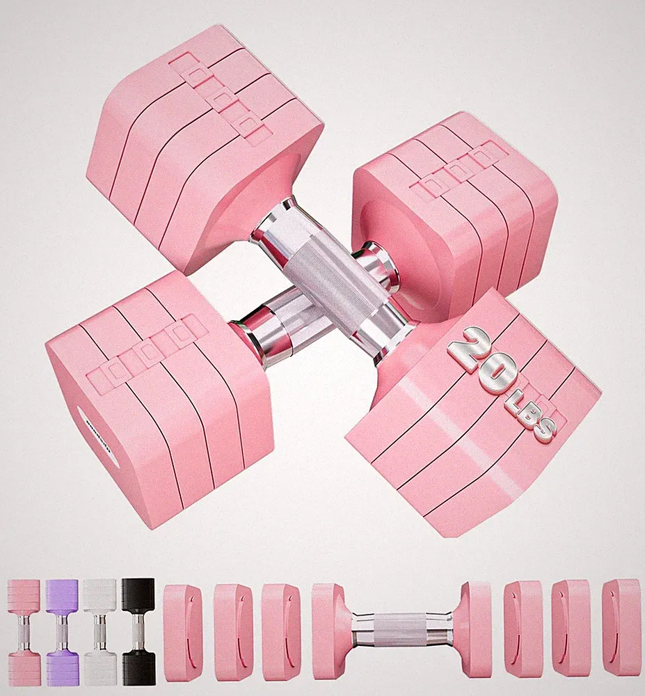40 LB dumbbells Set 4 in 1 Adjustable Hand Weights Sets for Women Men Free We...