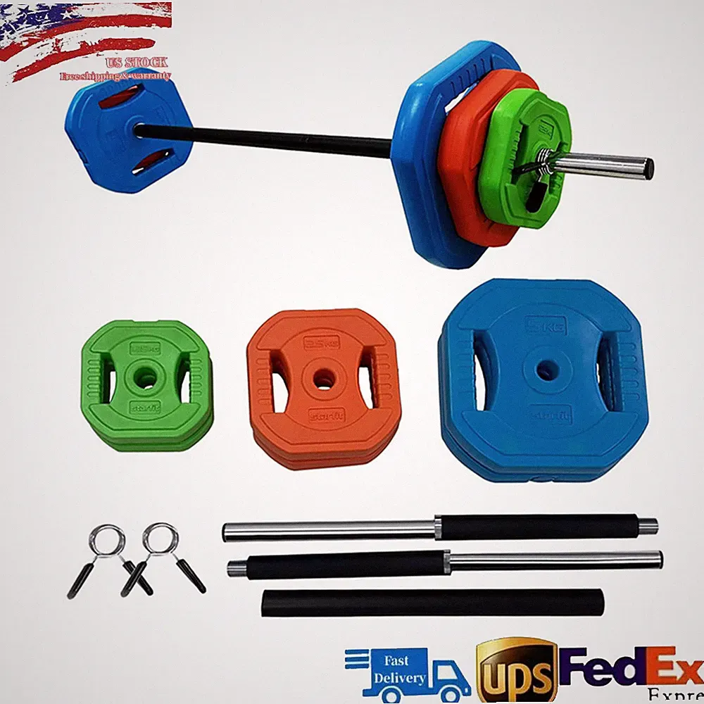 40 Lbs Adjustable Free Barbell Weight Plates for Home Gym, Strength Training