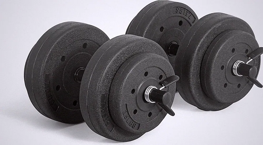40-Pound Adjustable Cement Dumbbell Set – Versatile Vinyl Coated W
