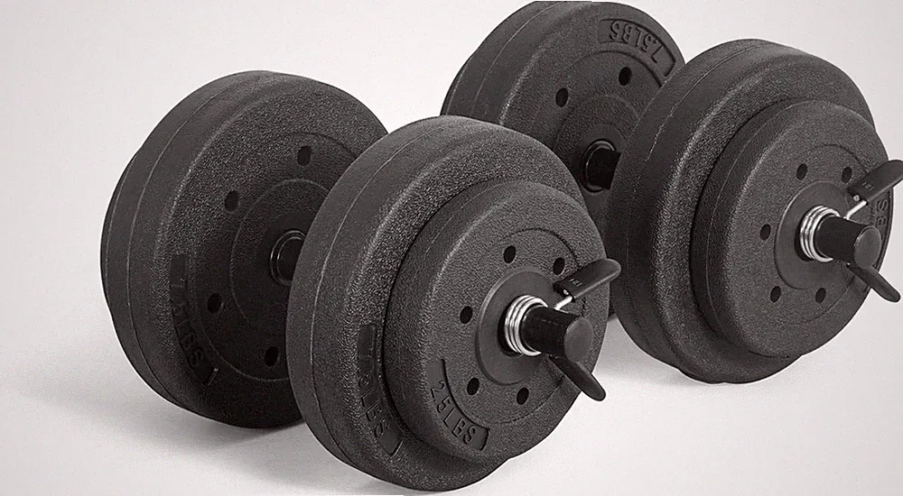 40-Pound Adjustable Cement Dumbbell Set – Versatile Vinyl Coated Weights for Hom