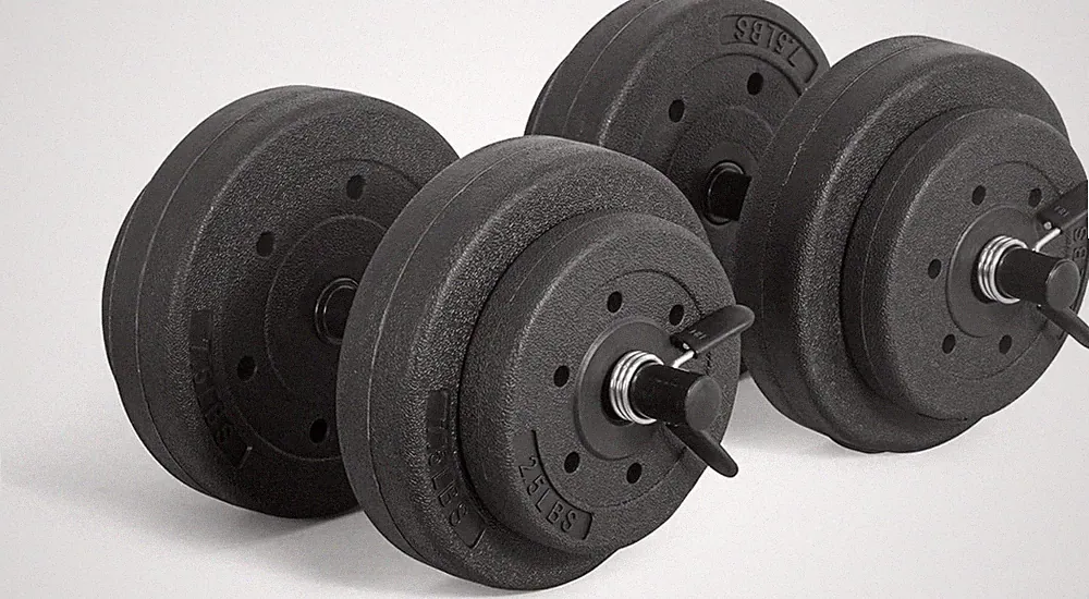 40-Pound Adjustable Cement Dumbbell Set – Versatile Vinyl Coated Weights for Hom