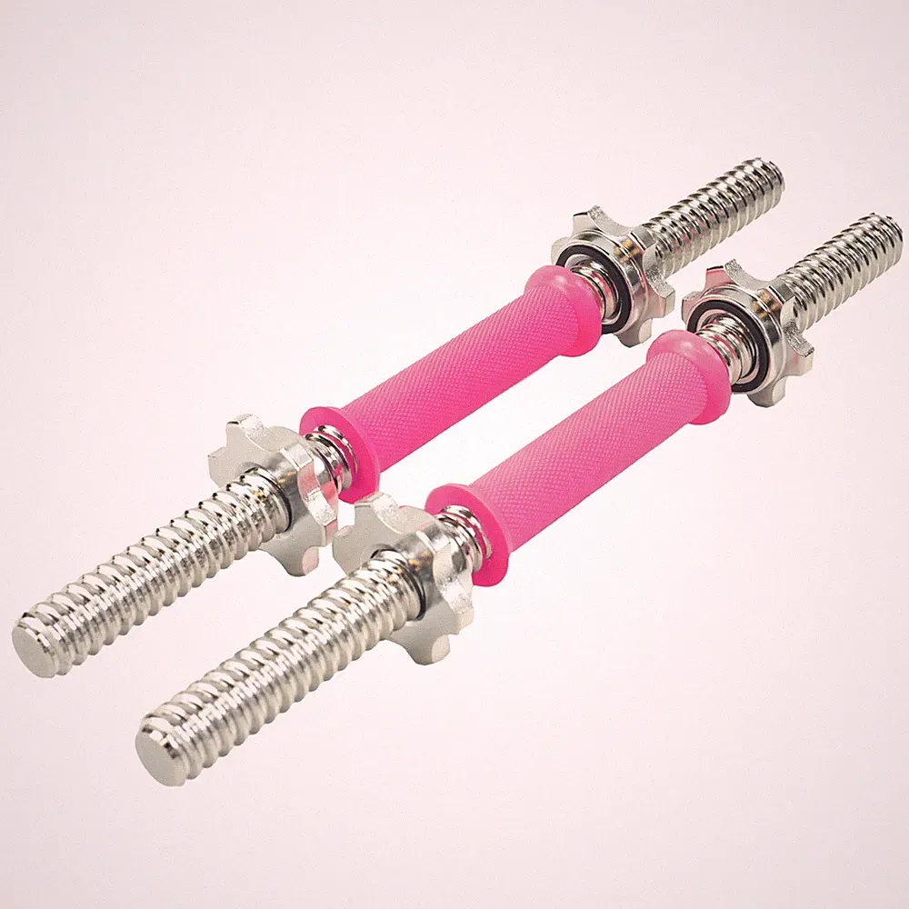 40cm/15.7 Inch Pink Threaded Dumbbell Durable Rubber Handles/Adjustable Dumbb...