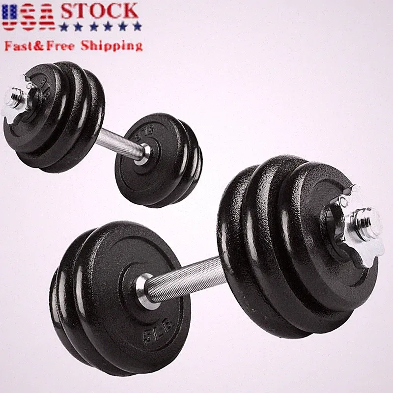 40lb Adjustable Dumbbell Set Plates Handles Spin-lock Collars Weight Training