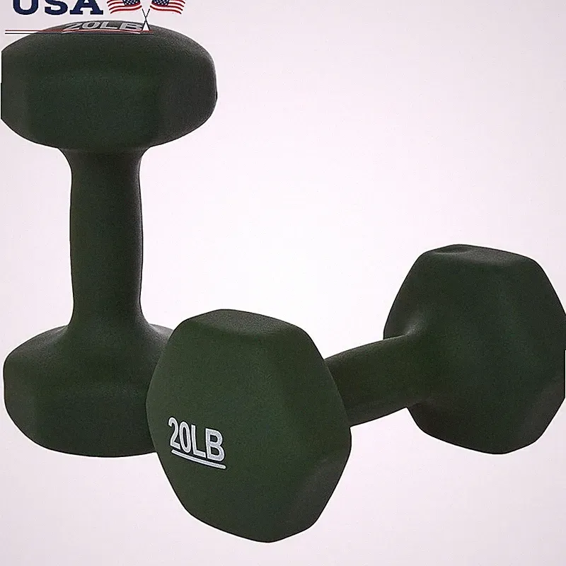 40lb Dumbbell Set Hexagon No Roll Hand Weights Color Coded Strength Training New