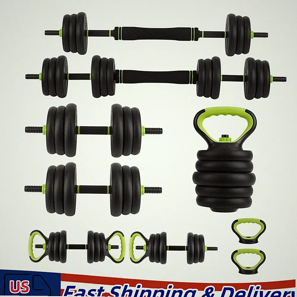 44 LBS Adjustable Dumbbell Set 4 In1 Fitness Workout Weights Dumbbells Set