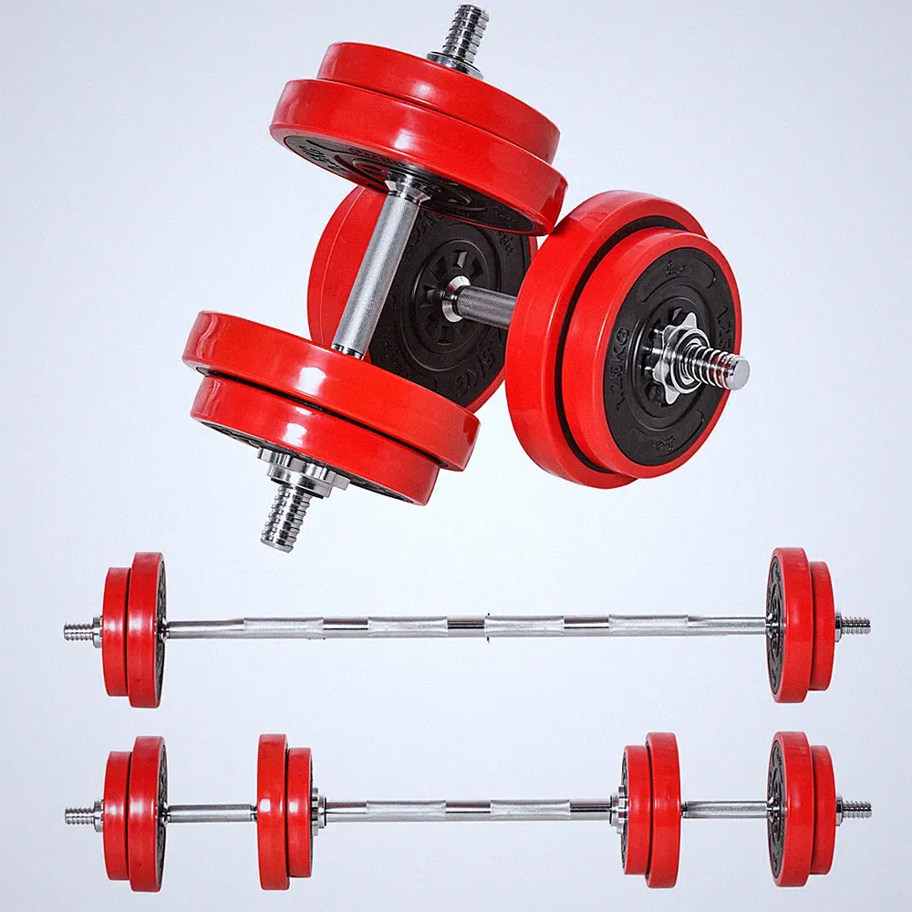 44 lbs Home Gym Dumbbell Set Barbell Weight Full Body Workout Lifting Training