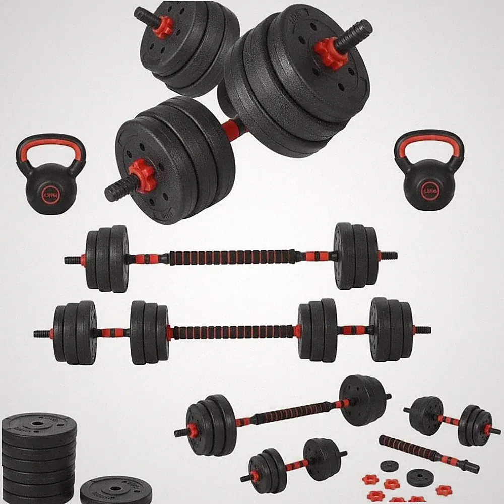 44LB 5-in-1 Adjustable Dumbbell Set, Use As Barbell Kettlebell Push Up Stand