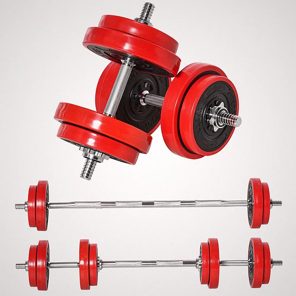 44lb Adjustable Dumbbell Barbell Set for Home Gym Fitness Workouts