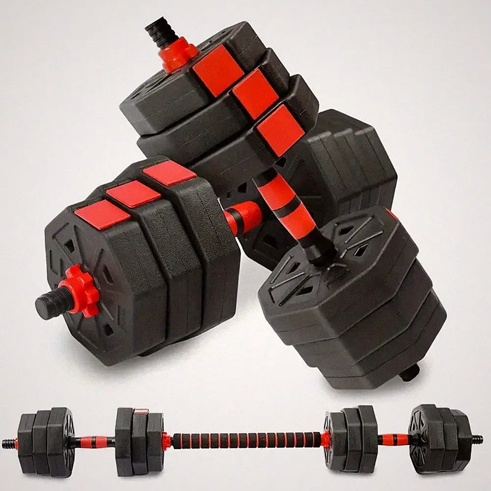 44LB Adjustable Dumbbell Set Barbell Connector Home Gym Weight Set Black