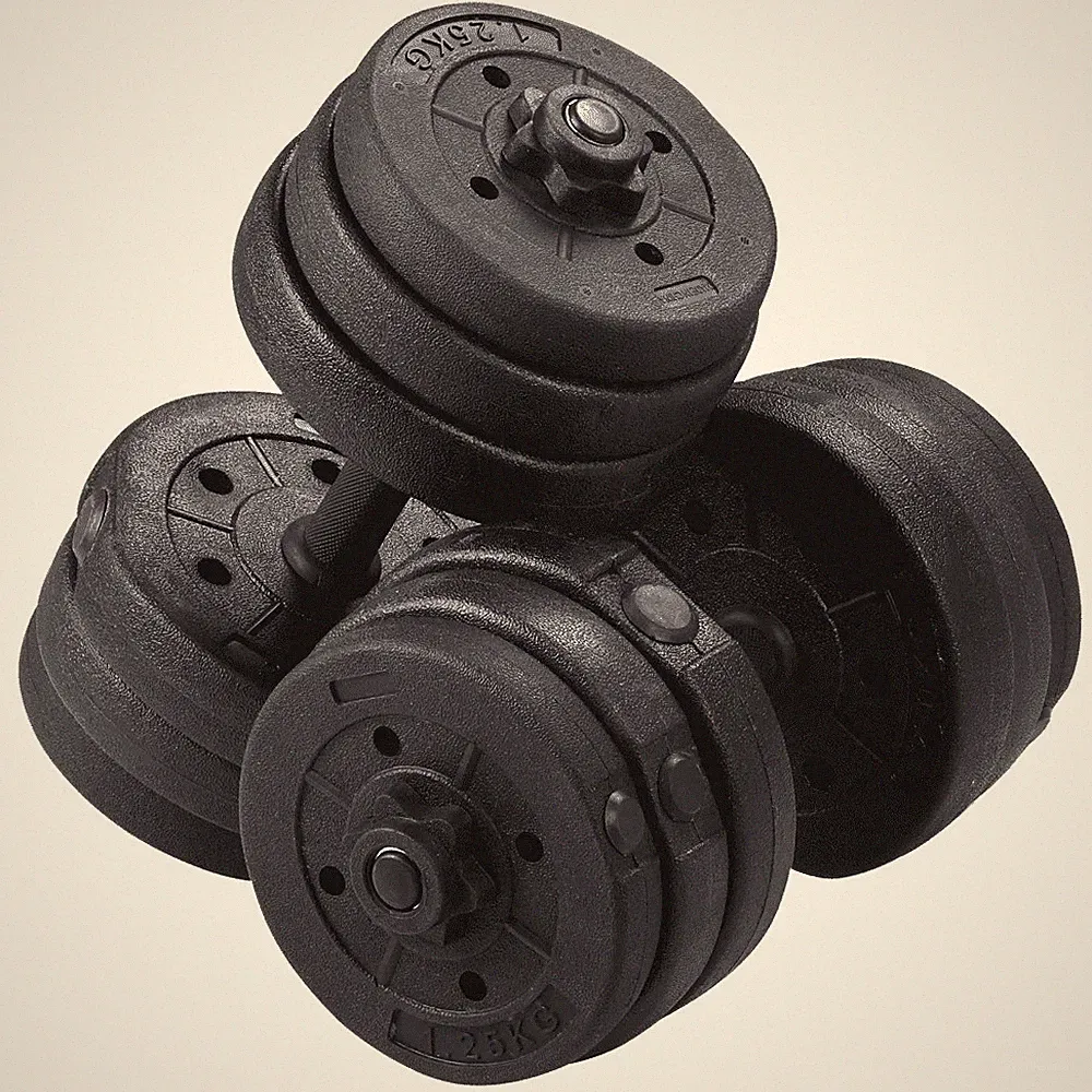 44lb Adjustable Dumbbell Set Home Gym Strength Training Weight Black