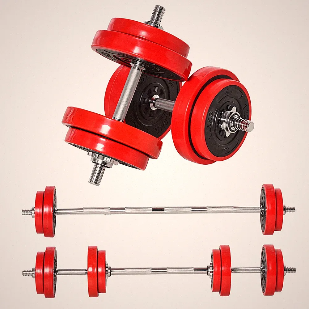 44lb Adjustable Dumbbell with Barbell Option for Home Fitness Training