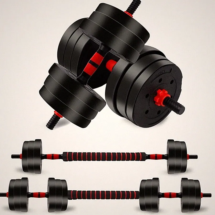 44LBS Adjustable Dumbbell Set, Convertible Barbell for Home Gym Training