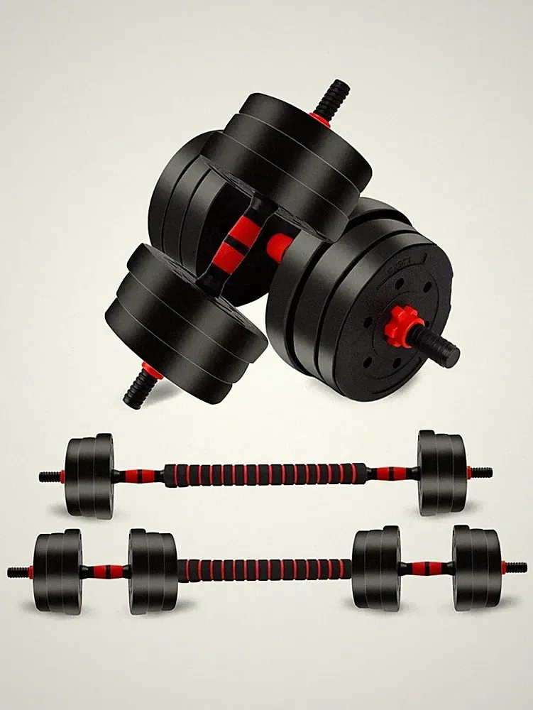 44LBS Adjustable Dumbbells Weights Sets, Non-Slip Barbell Weight Set With Black