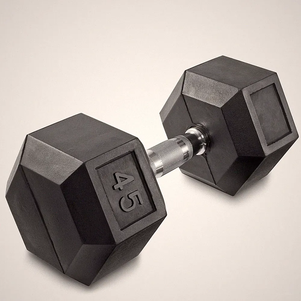 45 lb Rubber Coated Hex Dumbbell Hand Weight, 45 Pounds