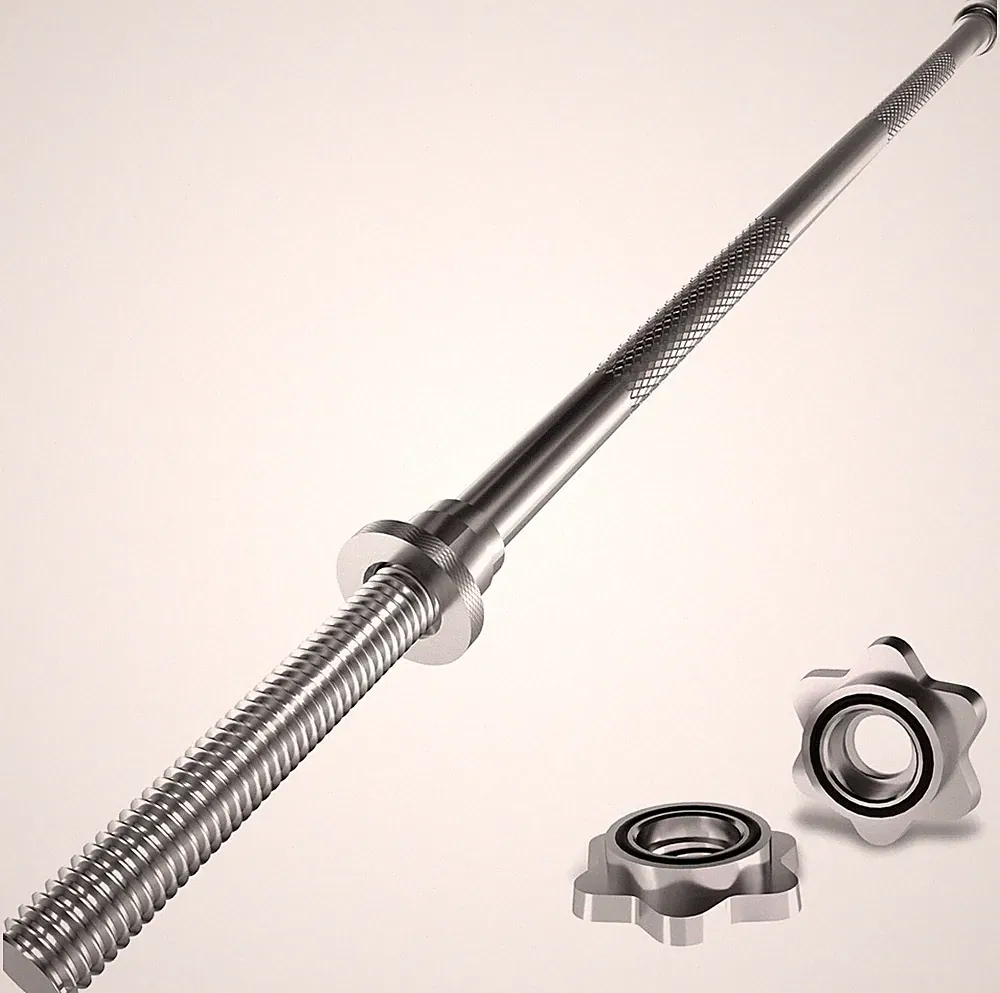 47" Standard Barbell for Home Gym - 480 LB Capacity, Includes 2 Locknuts
