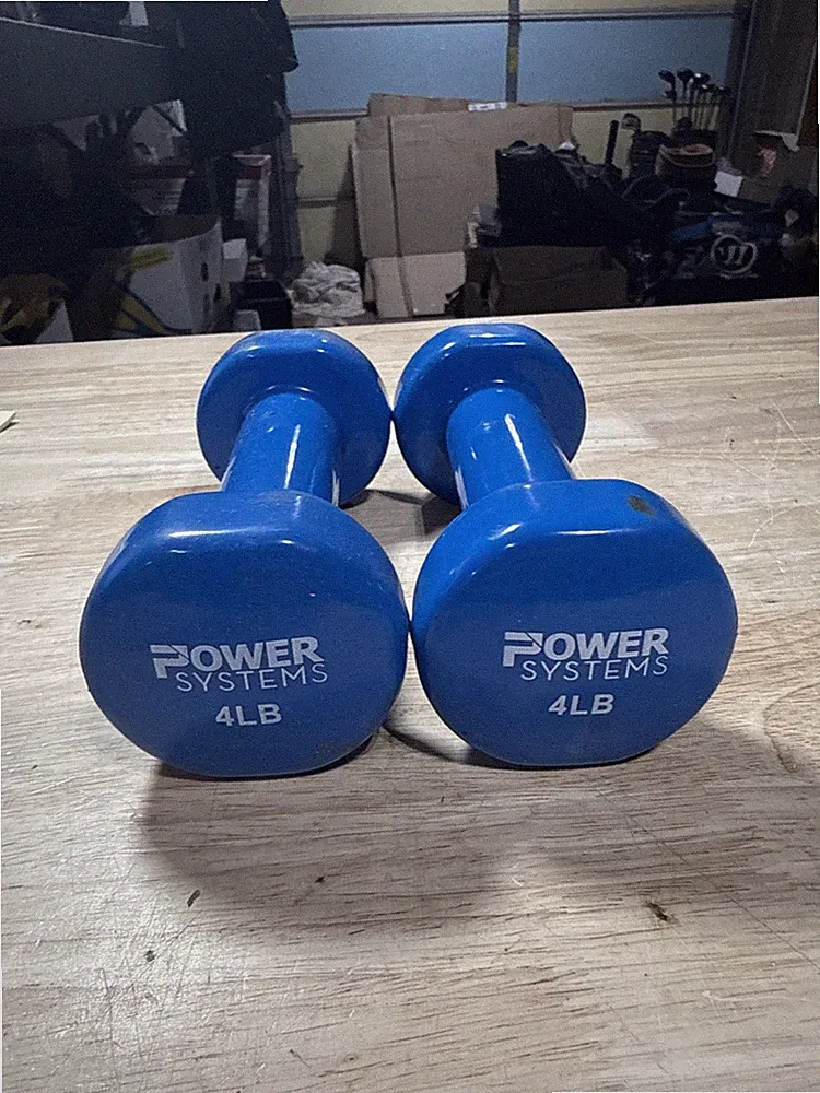 4lb Set Rubber Neoprene/Rubber Dumbbell Weights Fitness 8lbs Total