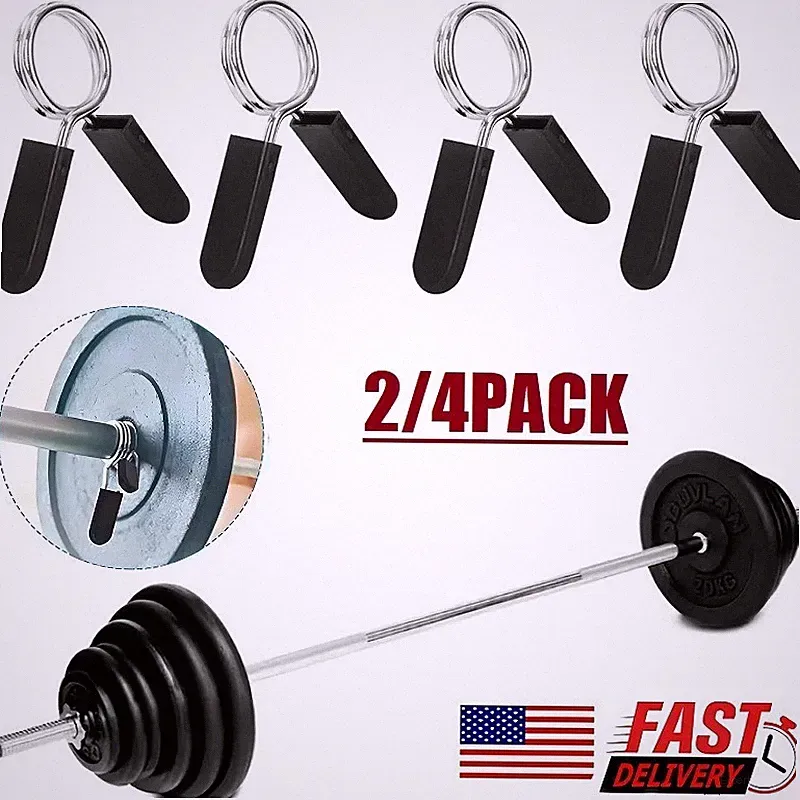 4PCS 1" Barbell Spring Clip Collars Dumbbell Weight Plate Lock Clamps Gym