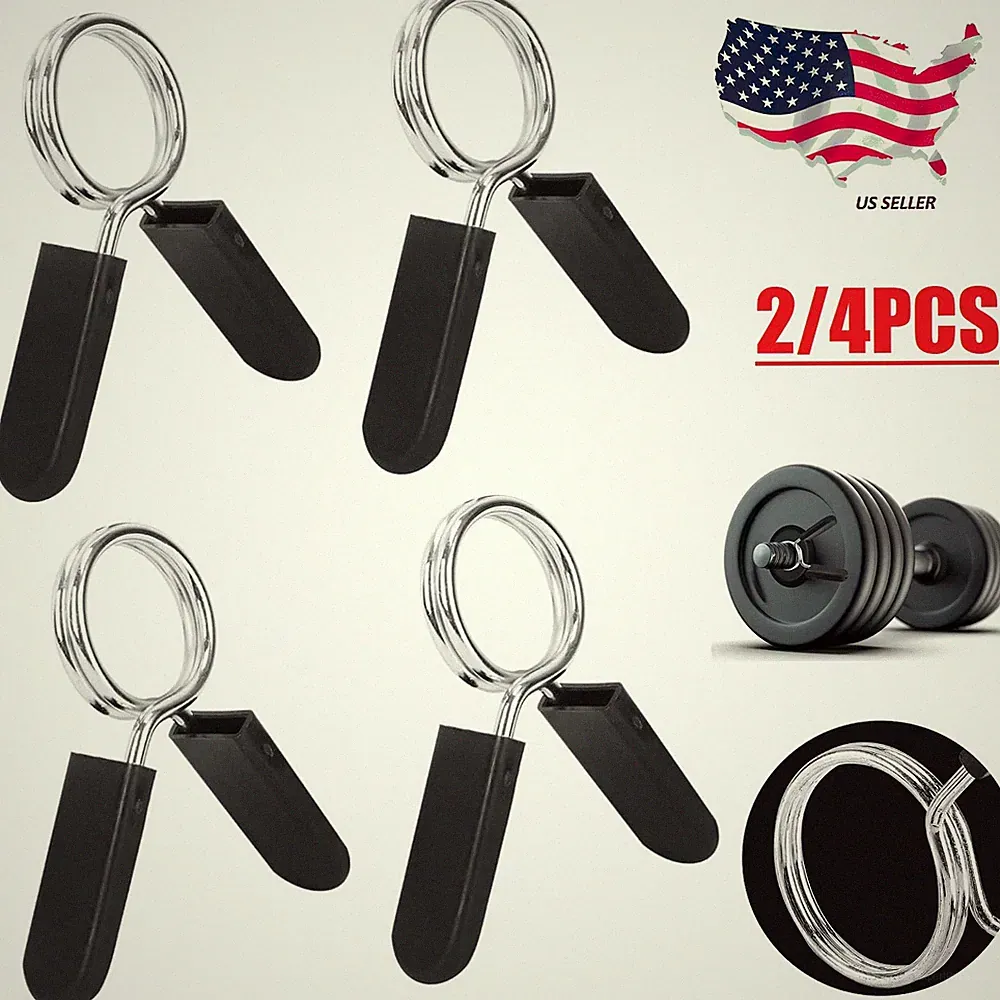 4Pcs Spring Clip Collars Weight Dumbbell Handles for Standard 1-inch Bars Pair