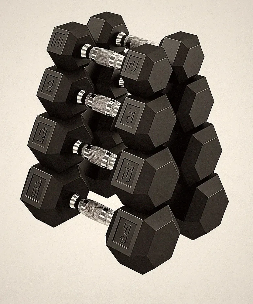 5-20 LB Hex Dumbbells Set of 2, Rubber Encased Free Weights Dumbbells Set
