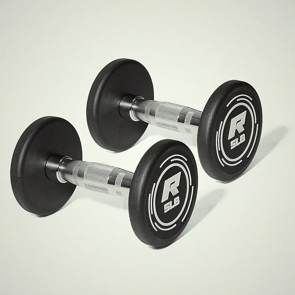 5-250 LBS PVC Encased Round Dumbbell sets with Knurled Handle and Optional Ra...